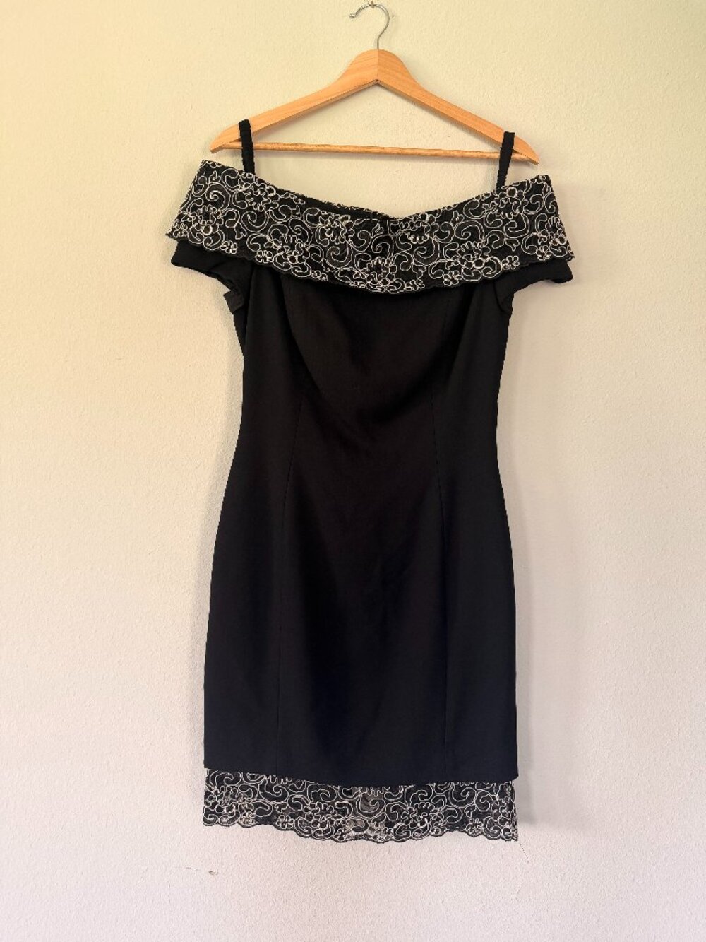 Vintage A.J. Bari Black & White Midi Cocktail Dress